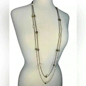 Long beaded sweater necklace women’s multi layered jewelry